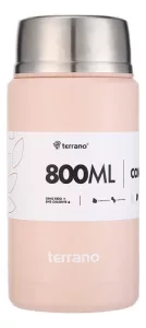 Contenedor Alimento 800ml Termico Cuchara Plegable Terrano Rosa