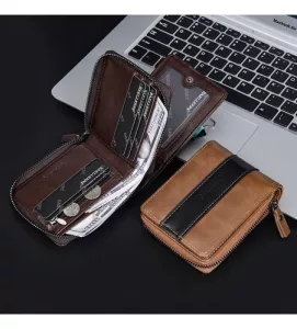 Billetera Tarjetero Baellerry Hombre Con Cierre Y Monedero Cafe