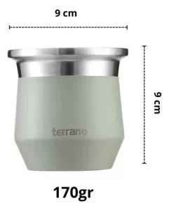 Kit Termo 1lt Mate Tapa Silicona Acero Inox Terrano Bombilla Oliva