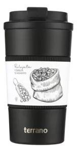 Vaso Térmico Acero Inox Terrano 510 Ml Premium Engomado Negro 423524524523