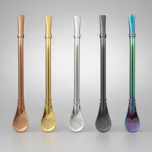 Bombilla Mate Acero Inoxidable Corta 15cm Varios Colores