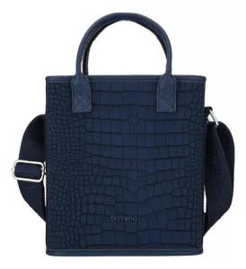 Matera Bolso Terrano Safari Simil Croco Correa Ajustable Croco Azul