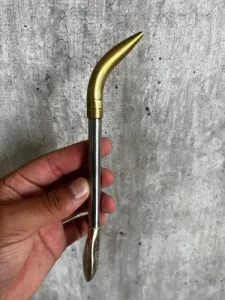 Bombillon Alpaca Pico Loro Bronce 20cm + Limpia Bombilla