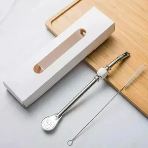 Bombilla Acero Inox Desmontable 19cm + Limpia Bombilla