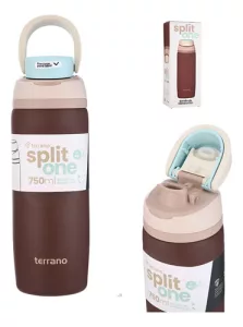 Botella Termica 750ml Terrano Hermetica 24hs Frio Acero Inox Marrón