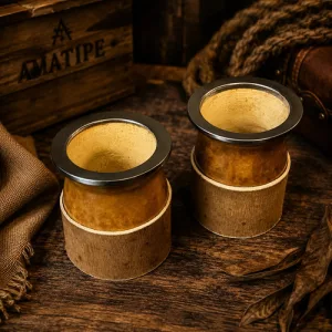 Mate Porongo Calabaza Boquilla Acero Inox + Posa Mate Cuero Marrón