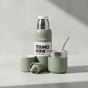 Kit Set Terrano Mini 500 Ml Bombilla De Regalo 5 Años Gtia Folkie Oliva