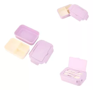Lonchera Terrano Lunch Box Cubiertos Reparticiones 1100ml Lila