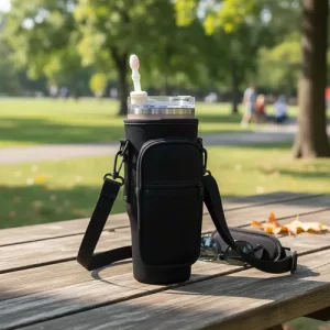 Funda Protectora Porta Quencher Vaso Spotie Neopreno Negro Lisa