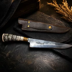 Cuchillo Acero Carbono 35cm Cabo Cola Tatú -amatipe Parrilla Acero