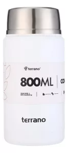 Contenedor Alimento 800ml Termico Cuchara Plegable Terrano Blanco