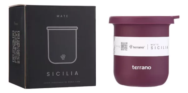 Mate Terrano Acero Inox C/tapa Silicona Hermetico 130gr Uva