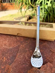 Bombilla Baño En Plata 925 Pico Loro Curva 19cm