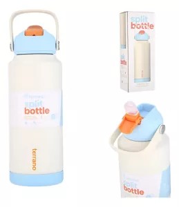 Botella Termica 1lt Terrano Acero Base Silicona Hidratación Beige