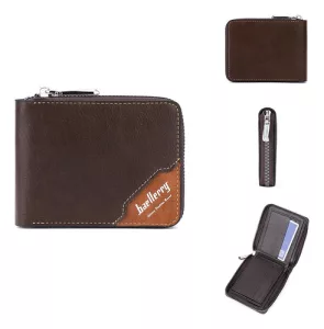 Billetera Hombre Con Cierre Tarjetero Baellerry Compacta Café