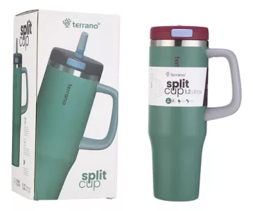 Vaso Termico 1,2lt Terrano Jarra Acero Inox Pico Retractil Oliva