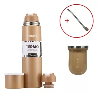 Set Termo Terrano 750ml + Mate Acero + Bombilla De Regalo