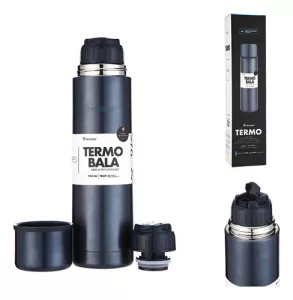 Termo 750ml Terrano Acero Inox Pico Cebador + Tapon Repuesto Azul Metalizado
