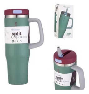 Vaso Termico 1,2lt Terrano Jarra Acero Inox Pico Retractil Oliva