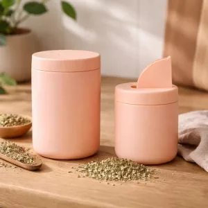 Set Yerberas Plastica X2 280gr - 160gr Pico Vertedor Kit Rosa