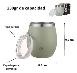 Kit Termo 750ml Base Silicona Mate C/tapa Acero Inox Terrano Lila