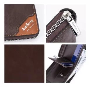 Billetera Hombre Con Cierre Tarjetero Baellerry Compacta Café