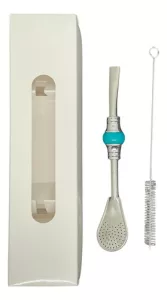 Bombilla Corta Piedra Acero Inox. Moderna Elegante Para Mate Fucsia