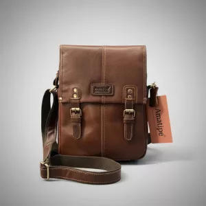 Bandolera Cuero Amatipe Morral Bolso Correa Ajustable Marrón