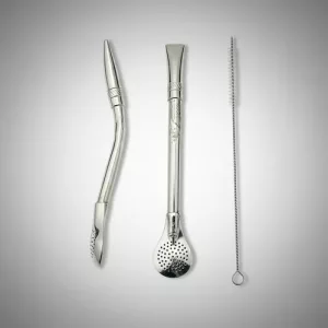 Bombillon Grueso 10mm Baño Plata 925 Recto 19cm