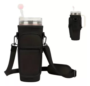 Funda Protectora Porta Quencher Vaso Spotie Neopreno Negro Lisa