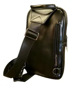Bandolera Cruzada Cuero Bolso Riñonera Correa Ajustable Negro