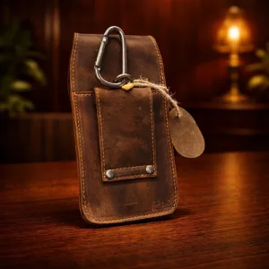 Porta Celular Cuero Amatipe Para Cinto O Colgante Con Clip