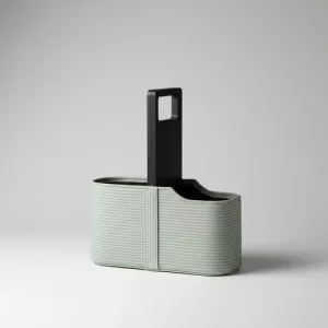 Matera Auto Terrano Porta Celular Lona Manija Madera Oliva