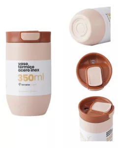 Vaso Termico Terrano Push 350 Ml Frio Caliente Antigoteo Rosa