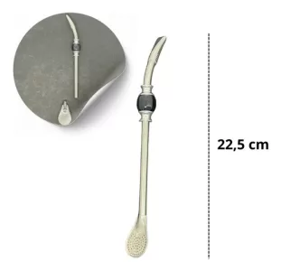 Bombilla Mate Acero Inox Piedra Colores Desarmable + Cepillo