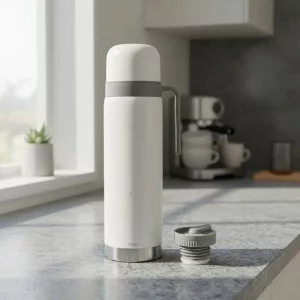 Termo Acero Inox 1lt C/manija Fija Mantiene Frío Calor Comet Blanco