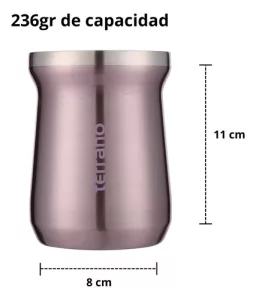 Mate Tradicional Camionero Acero Inox Doble Capa 230 Terrano Negro