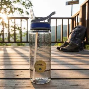 Botella Comet Deportiva 700ml Rigida Con Pico Retractil Gris