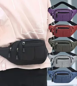 Riñonera Bolso De Cintura Lona Unisex Hombre Mujer