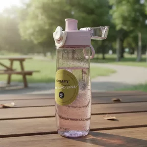 Botella Comet 560ml Plastica Rigida Tapa Retracil Con Seguro Lila