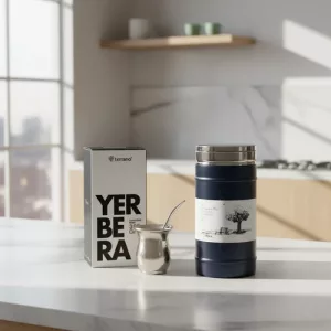 Yerbera 400gr Terrano Premium Acero Inox Rigida Colores