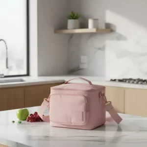 Lonchera Terrano Con Bolsillo Conservadora Termica Lunchera Rosa