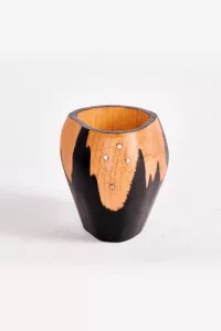 Mate Ranchero Algarrobo Artesanal Madera Pintado Rustico Negro
