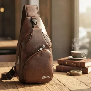 Bandolera Cruzada Bolso De Pecho Hombre Simil Cuero Moderna