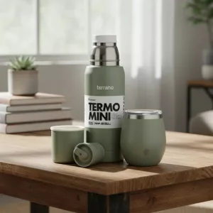 Kit Set Terrano Mini 500 Ml Bombilla De Regalo 5 Años Gtia C/ Tapa Oliva