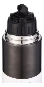 Kit Termo 750ml Terrano Mate Acero Inox C/tapa + Bombilla Negro Metalalizado
