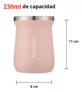 Kit Matero Terrano Termo 750ml Mate C/tapa + Bombilla Regalo Rosado - Mate Tradicional