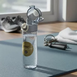 Botella Comet 560ml Plastica Rigida Tapa Retracil Con Seguro Azul Claro