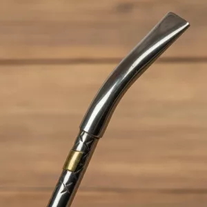 Bombillon Corto Grueso 10mm Alpaca 18cm + Limpia Bombilla Pico Loro Cincelada