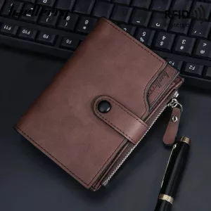 Billetera Tarjetero Rfid Broche Baellerry Porta Tarjetas Coffee Liso